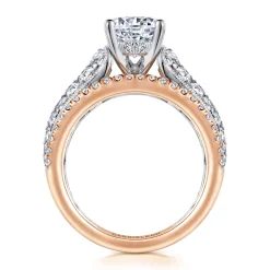 Outlet Gabriel & Co. Jessa - 14K White-Rose Gold Round Diamond Engagement Ring