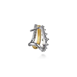 Hot Gabriel & Co. J Hoop Earrings 14K White and Yellow Gold Diamond 0.75ct