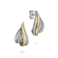 Hot Gabriel & Co. J Hoop Earrings 14K Yellow Gold and 925 Sterling Silver Bujukan