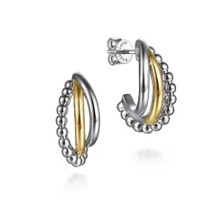 Outlet Gabriel & Co. J Hoop Earrings 14K Yellow Gold and 925 Sterling Silver Bujukan