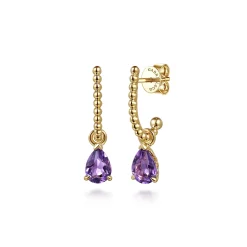 Sale Gabriel & Co. J Hoop Earrings 14K Yellow Gold Amethyst Bujukan