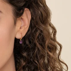 Sale Gabriel & Co. J Hoop Earrings 14K Yellow Gold Amethyst Bujukan