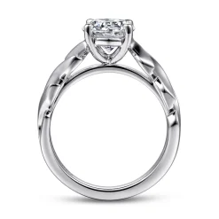 Hot Gabriel & Co. Joie - 14K White Gold Twisted Diamond Engagement Ring