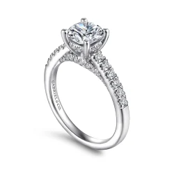 Clearance Gabriel & Co. Jones - 14K White Gold Round Diamond Engagement Ring