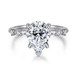 Outlet Gabriel & Co. Joplin - 14K White Gold Pear Shape Diamond Engagement Ring