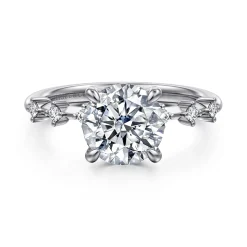 Discount Gabriel & Co. Joplin - 14K White Gold Round Diamond Engagement Ring
