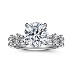 Discount Gabriel & Co. Joplin - 14K White Gold Round Diamond Engagement Ring