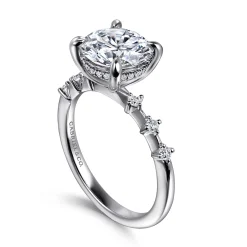 Discount Gabriel & Co. Joplin - 14K White Gold Round Diamond Engagement Ring