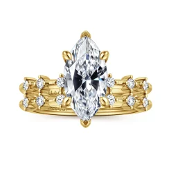 Best Gabriel & Co. Joplin - 14K Yellow Gold Marquise Shape Diamond Engagement Ring