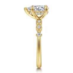Discount Gabriel & Co. Joplin - 14K Yellow Gold Pear Shape Diamond Engagement Ring