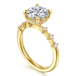 Clearance Gabriel & Co. Joplin - 14K Yellow Gold Round Diamond Engagement Ring