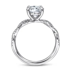 Outlet Gabriel & Co. Josefina - 14K White Gold Twisted Round Diamond Engagement Ring