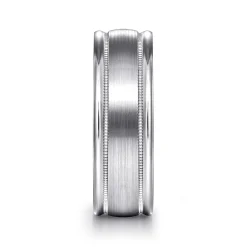 Online Gabriel & Co. Joseph - 14K White Gold 7mm - Men's Wedding Band in Satin Finish