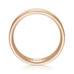 Sale Gabriel & Co. Josiah - 14K Rose Gold 6mm - Satin Polish Center and Milgrain Edge Men's Wedding Band