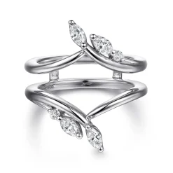Clearance Gabriel & Co. Journey - 14K White Gold Prong set Marquise and Round Diamond Ring Enhancer - 0.4 ct