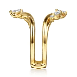 Best Gabriel & Co. Journey - 14K Yellow Gold Prong set Marquise and Round Diamond Ring Enhancer - 0.4 ct