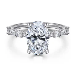 Discount Gabriel & Co. Juliet - 14K White Gold Oval Diamond Engagement Ring