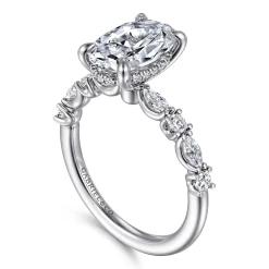 Discount Gabriel & Co. Juliet - 14K White Gold Oval Diamond Engagement Ring