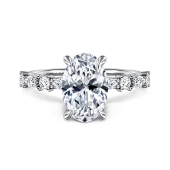 New Gabriel & Co. Juliet - 14K White Gold Oval Diamond Engagement Ring