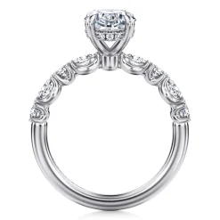 New Gabriel & Co. Juliet - 14K White Gold Oval Diamond Engagement Ring