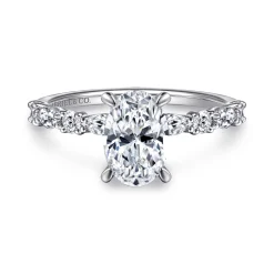 Best Gabriel & Co. Juliet - 14K White Gold Oval Diamond Engagement Ring