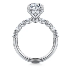 Sale Gabriel & Co. Juliet - 14K White Gold Round Diamond Engagement Ring
