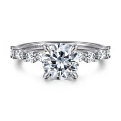 Clearance Gabriel & Co. Juliet - 14K White Gold Round Diamond Engagement Ring