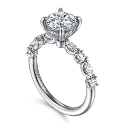 Clearance Gabriel & Co. Juliet - 14K White Gold Round Diamond Engagement Ring