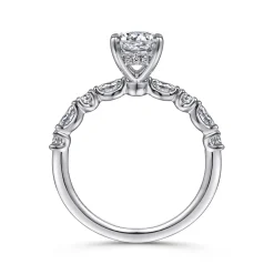 Discount Gabriel & Co. Juliet - 14K White Gold Round Diamond Engagement Ring