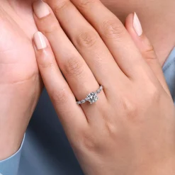Discount Gabriel & Co. Juliet - 14K White Gold Round Diamond Engagement Ring