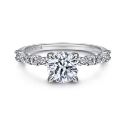 Discount Gabriel & Co. Juliet - 14K White Gold Round Diamond Engagement Ring