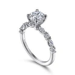 Discount Gabriel & Co. Juliet - 14K White Gold Round Diamond Engagement Ring