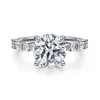 Best Gabriel & Co. Juliet - 14K White Gold Round Diamond Engagement Ring