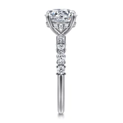Best Gabriel & Co. Juliet - 14K White Gold Round Diamond Engagement Ring