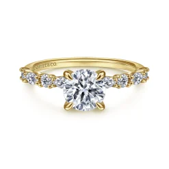 Hot Gabriel & Co. Juliet - 14K Yellow Gold Round Diamond Engagement Ring