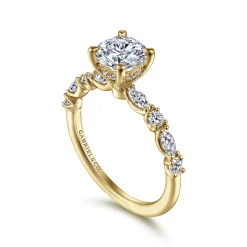 Hot Gabriel & Co. Juliet - 14K Yellow Gold Round Diamond Engagement Ring