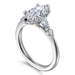 Gabriel & Co. Kallie - 14K White-Rose Gold Marquise Shape Diamond Engagement Ring
