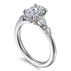 Best Gabriel & Co. Kallie - 14K White-Rose Gold Oval Diamond Engagement Ring