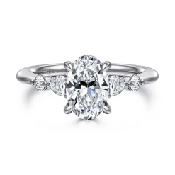 Best Gabriel & Co. Kallie - 14K White-Rose Gold Oval Diamond Engagement Ring