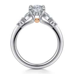 Best Gabriel & Co. Kallie - 14K White-Rose Gold Oval Diamond Engagement Ring