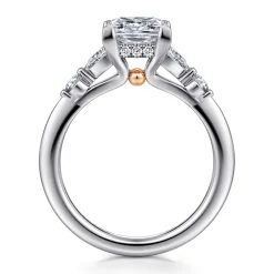 Hot Gabriel & Co. Kallie - 14K White-Rose Gold Princess Cut Diamond Engagement Ring