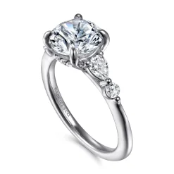 Hot Gabriel & Co. Kallie - 14K White-Rose Gold Round Diamond Engagement Ring