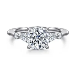 Sale Gabriel & Co. Kallie - 14K White-Rose Gold Round Diamond Engagement Ring