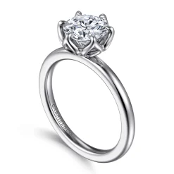 Hot Gabriel & Co. Kamera - 14K White Gold 6 Prong Round Solitaire Engagement Ring