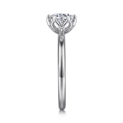 Best Gabriel & Co. Kamera - 14K White Gold 6 Prong Round Solitaire Engagement Ring