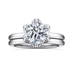 Online Gabriel & Co. Kamera - 14K White Gold Round Solitaire Engagement Ring