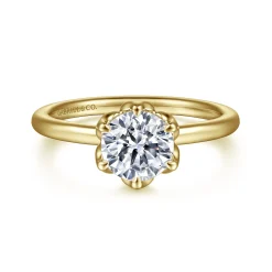 Clearance Gabriel & Co. Kamera - 14K Yellow Gold Round Solitaire Engagement Ring