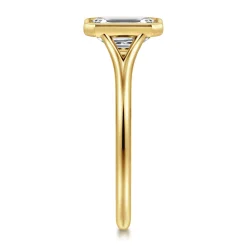Sale Gabriel & Co. Kaya - 14K Yellow Gold Bezel Set Emerald Cut Solitaire Diamond Engagement Ring