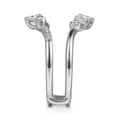 Clearance Gabriel & Co. Keisha - 14K White Gold Prong Set Fancy Diamond Ring Enhancer - 0.5 ct