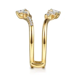 Online Gabriel & Co. Keisha - 14K Yellow Gold Prong Set Fancy Diamond Ring Enhancer - 0.5 ct